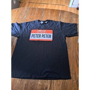 New 2XL My Name is Peter Peter Short Sleeve Crew Pullover Cotton TShirt Black